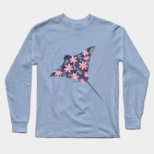 Floral Stingray - Muted Cool Colors Long Sleeve T-Shirt